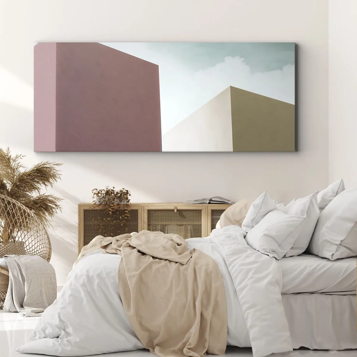 Bild auf Leinwand - Leinwandbild - Geometrie des sonnigen Sommers - 90x30 cm