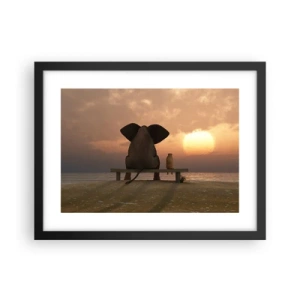 Poster in einem schwarzem Rahmen - Es tut gut zusammen zu schweigen - 40x30 cm