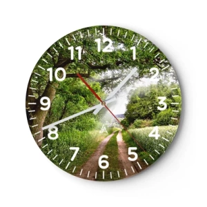Wanduhr - Glasuhr - Et in Arcadia ego - 40x40 cm