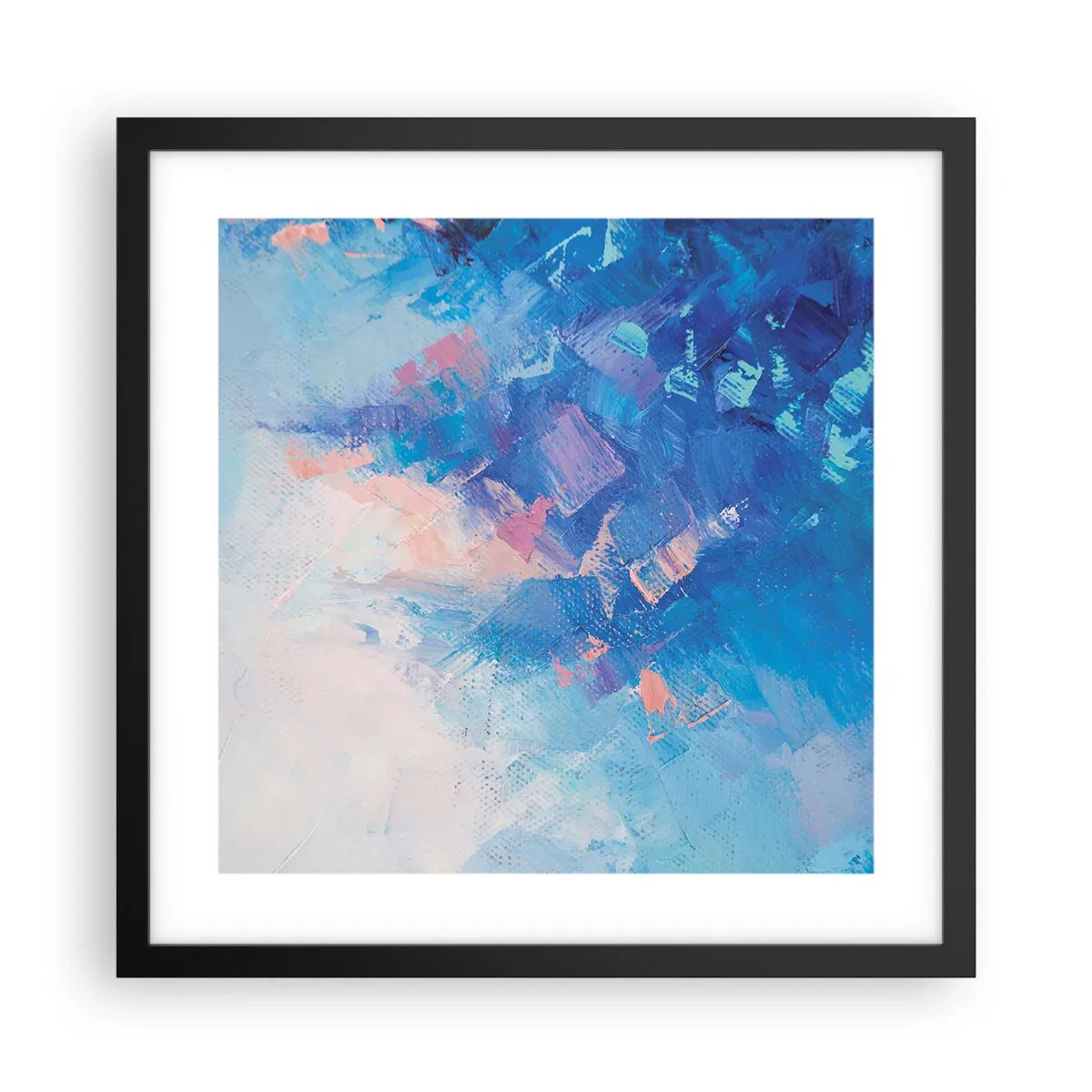 Poster in einem schwarzem Rahmen - Winter-Abstraktion - 40x40 cm