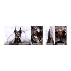 Fototapetenmuster Standard Eco - Edelgeboren - Abstraktion, Dobermann, Hund - 100x30 cm