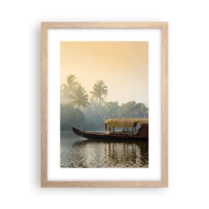 Poster in einem Rahmen aus heller Eiche - Haus am Fluss - 30x40 cm