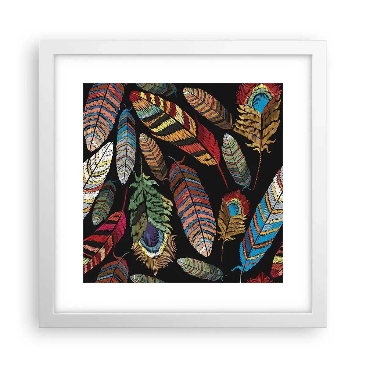 Poster in einem weißen Rahmen - Der Vogelkarneval - 30x30 cm