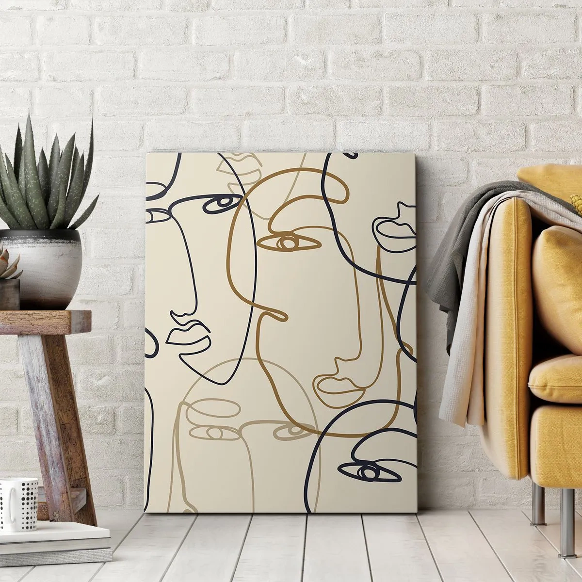 Bild auf Leinwand - Leinwandbild - Das Porträt wird multipliziert - 45x80 cm