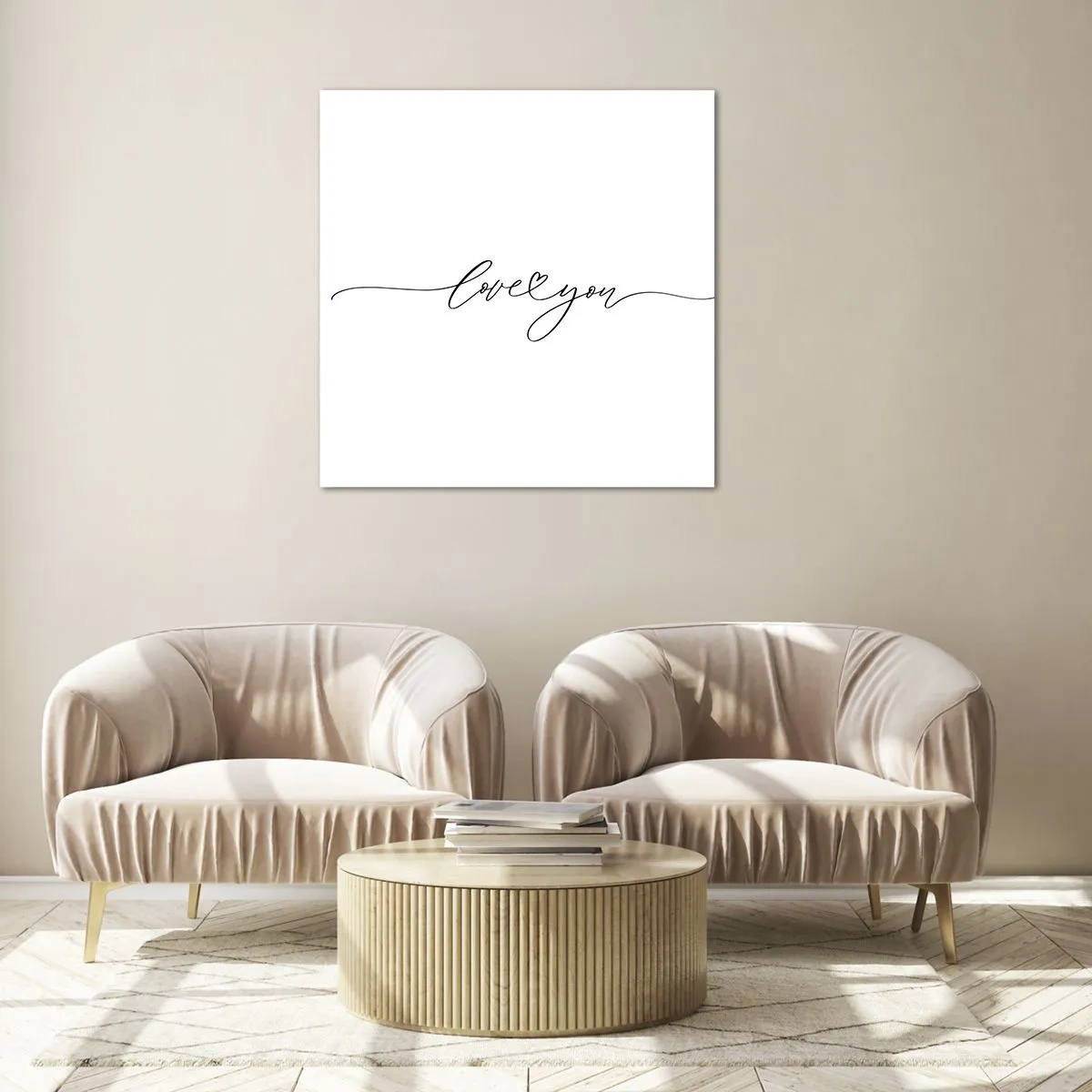 Glasbild - Bild auf glas - Schwarz auf weiß - 50x50 cm