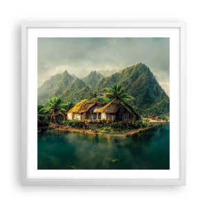Poster in einem weißen Rahmen - Tropisches Paradies - 50x50 cm