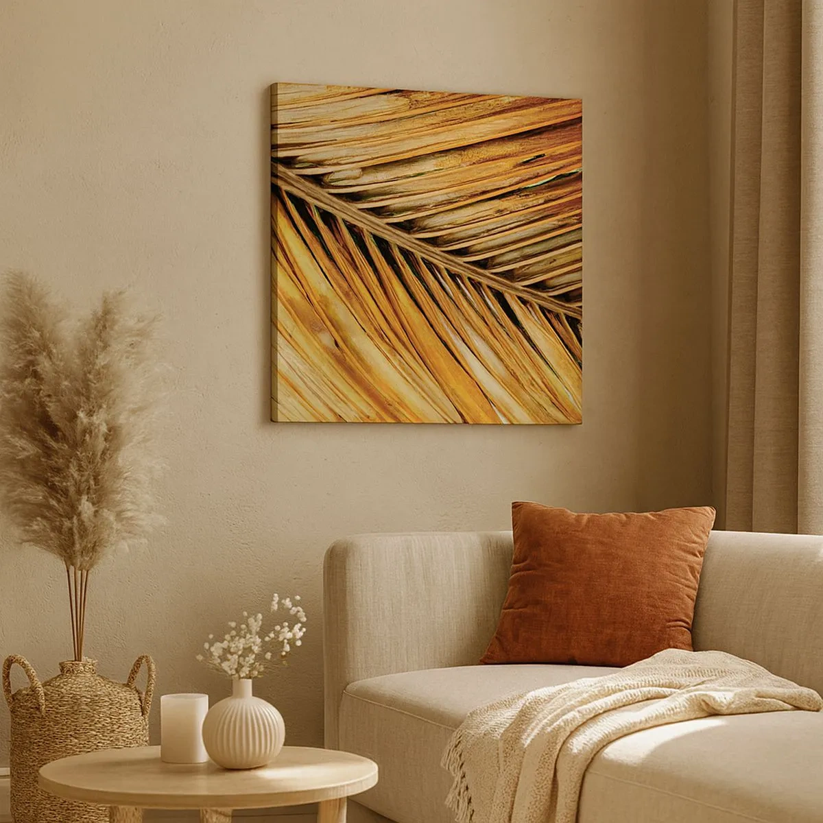Bild auf Leinwand - Leinwandbild - Kokosnuss-Gold - 30x30 cm