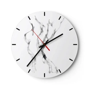Wanduhr - Glasuhr - Abstrakte schwarze Linien in einer minimalistischen Komposition - 30x30cm - Schön und stark - Moderne Wanddekoration für Wohnzimmer, Küche und Schlafzimmer ARTTOR