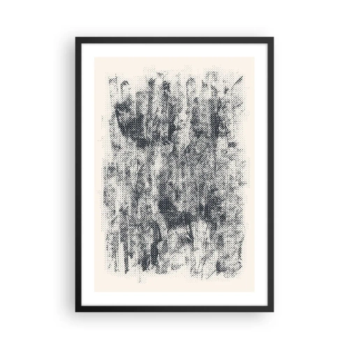 Poster in einem schwarzem Rahmen - Retro-Wald-Grafikmotiv - 50x70cm - Nebelige Komposition - Moderne Wanddekoration für Wohnzimmer und Schlafzimmer ARTTOR