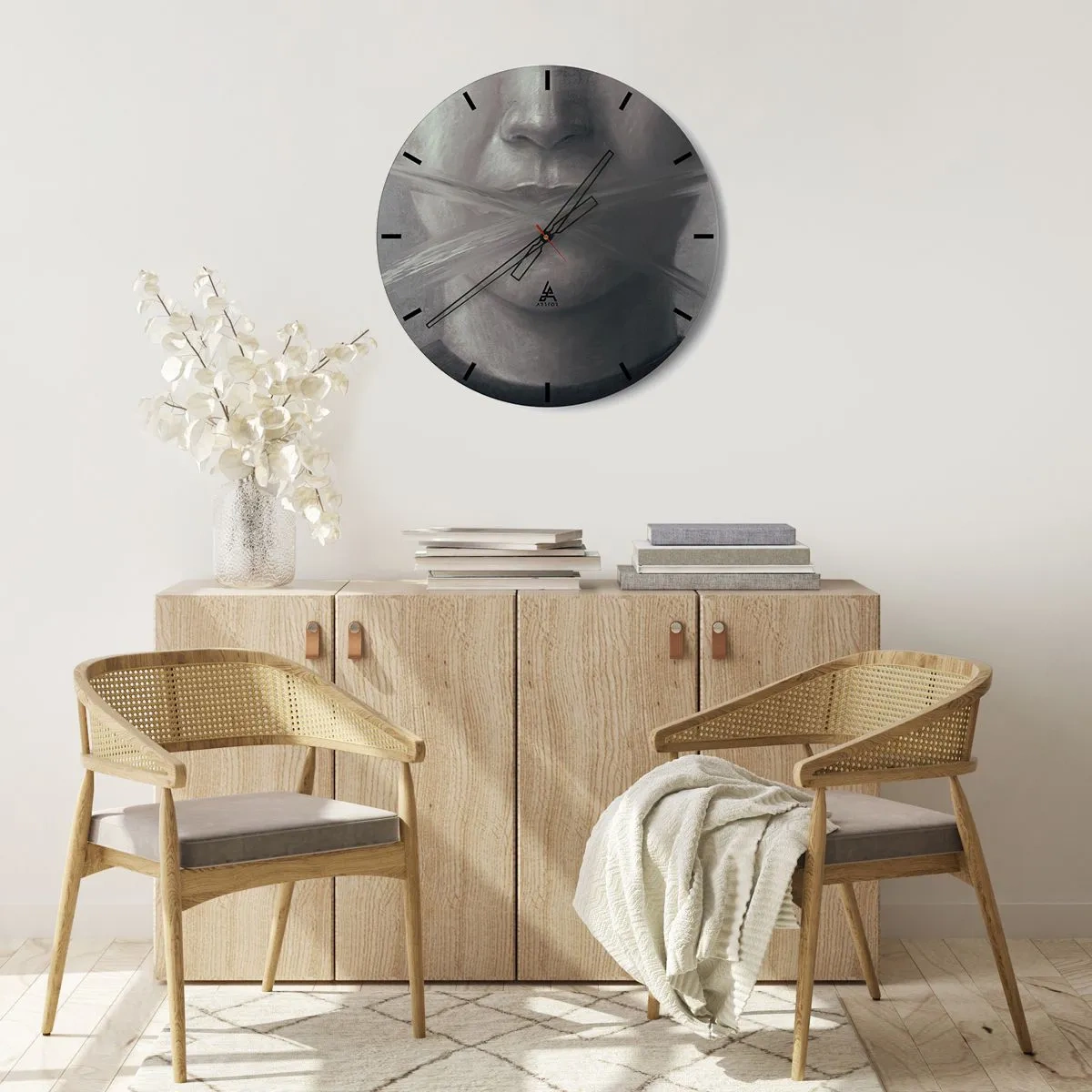 Wanduhr - Glasuhr - Ohne ein Wort - 30x30 cm