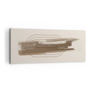 Bild auf Leinwand - Leinwandbild - Eine minimalistische Komposition in Beige- und Grautönen mit geometrischem Muster - 120x50cm - Ein Hauch von Grau - Moderne Wanddekoration für Wohnzimmer und Schlafzimmer ARTTOR