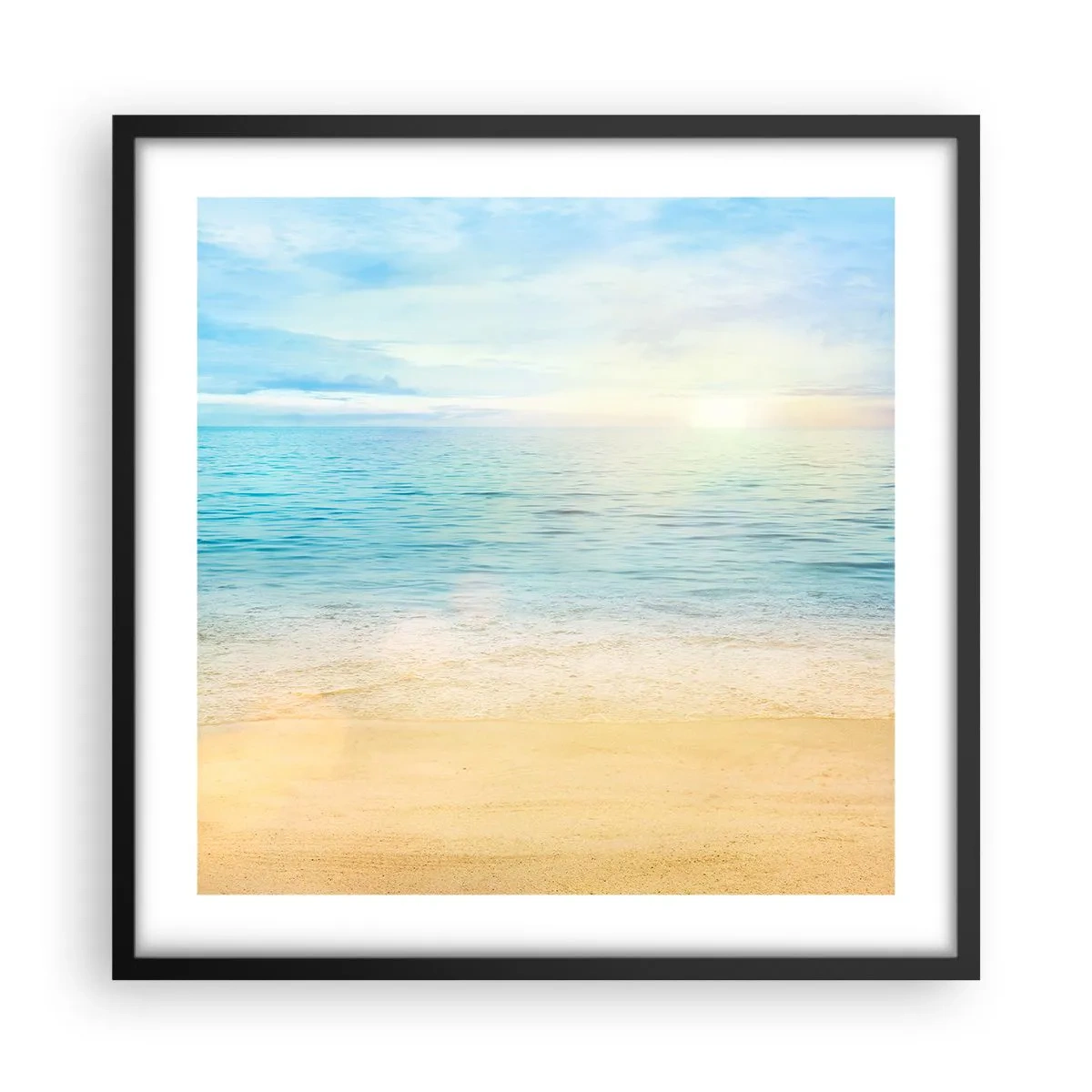 Poster in einem schwarzem Rahmen - Großes Blau - 50x50 cm