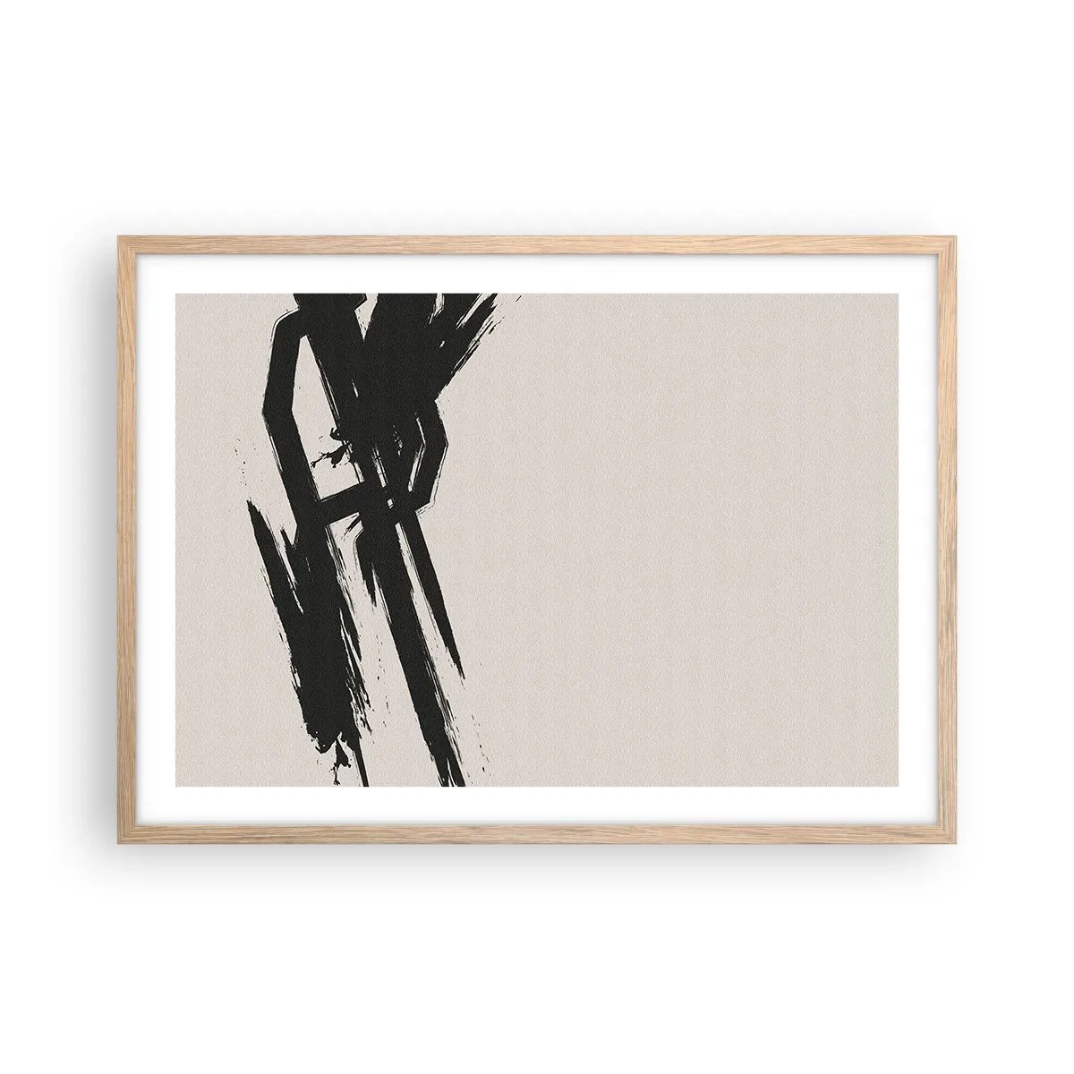 Poster in einem Rahmen aus heller Eiche - Unaufhaltsamer Trieb - 70x50 cm