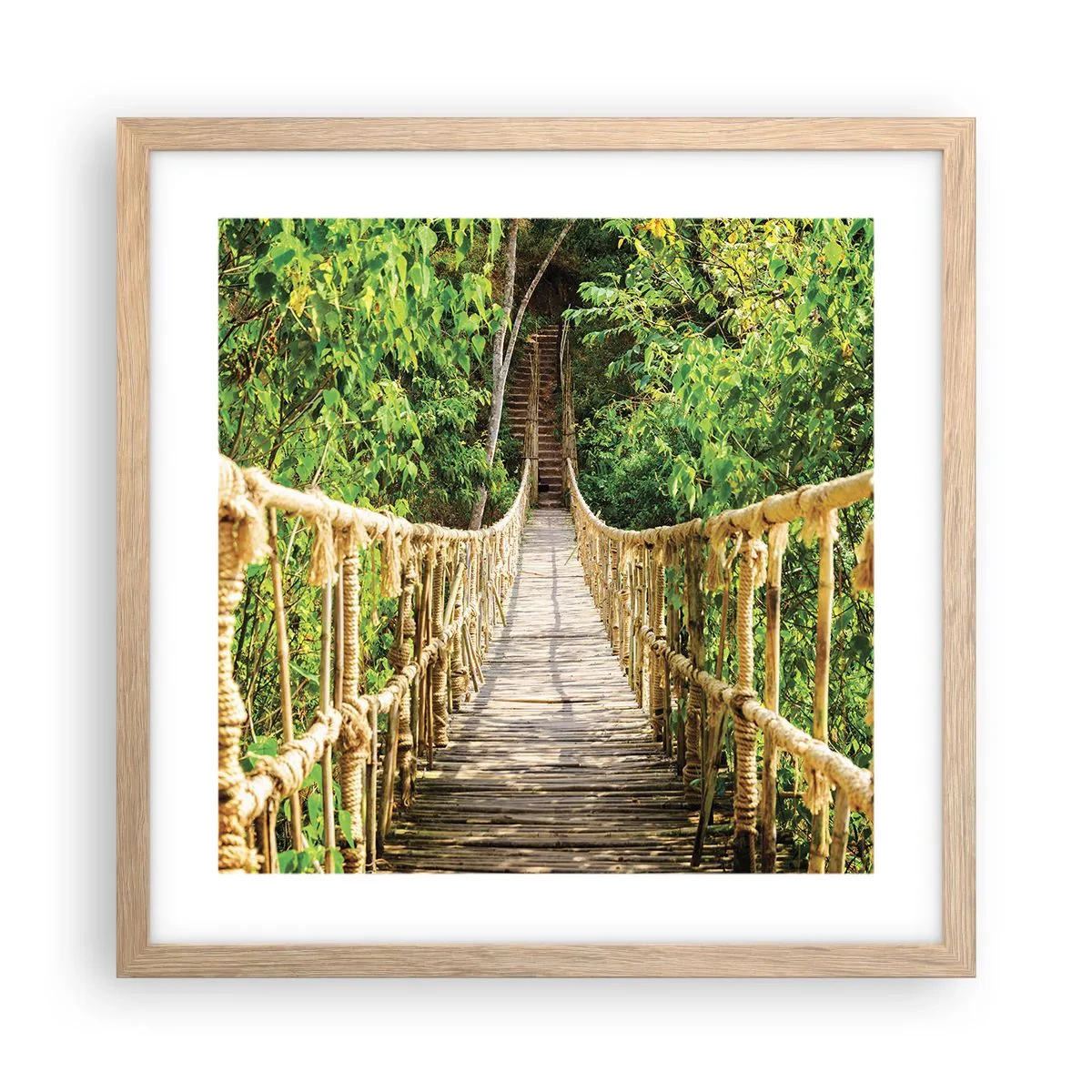 Poster in einem Rahmen aus heller Eiche - Im Grünen ausgesetzt - 40x40 cm