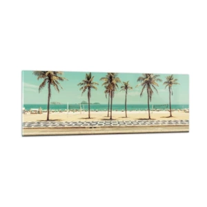 Glasbild - Bild auf glas - Beim Bewachen des Strandes - 90x30 cm