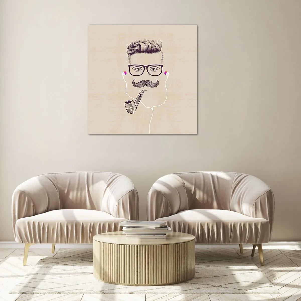 Glasbild - Bild auf glas - Ein echter Mann? - 70x70 cm