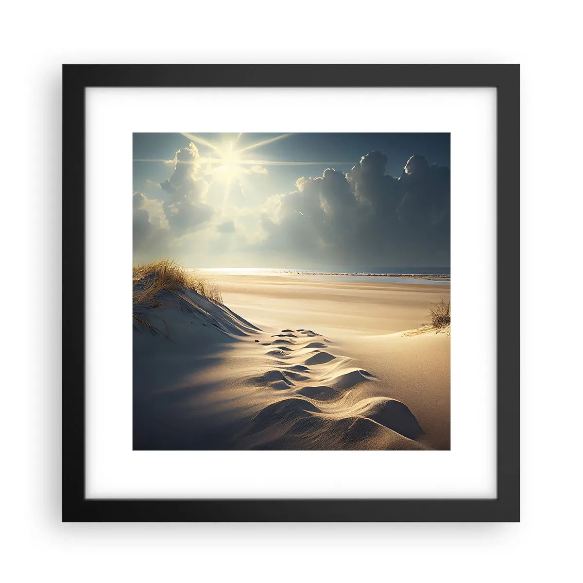 Poster in einem schwarzem Rahmen - Beruhigende Landschaft - 30x30 cm