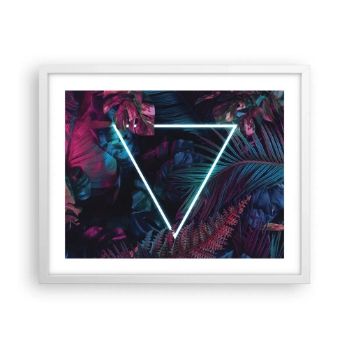 Poster in einem weißen Rahmen - Garten im Disco-Stil - 50x40 cm