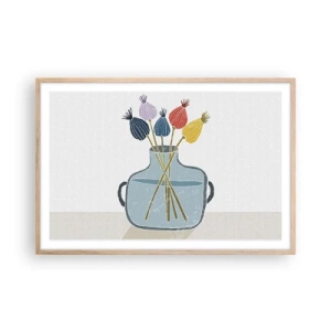 Poster in einem Rahmen aus heller Eiche - Es ist mucksmäuschenstill - 91x61 cm