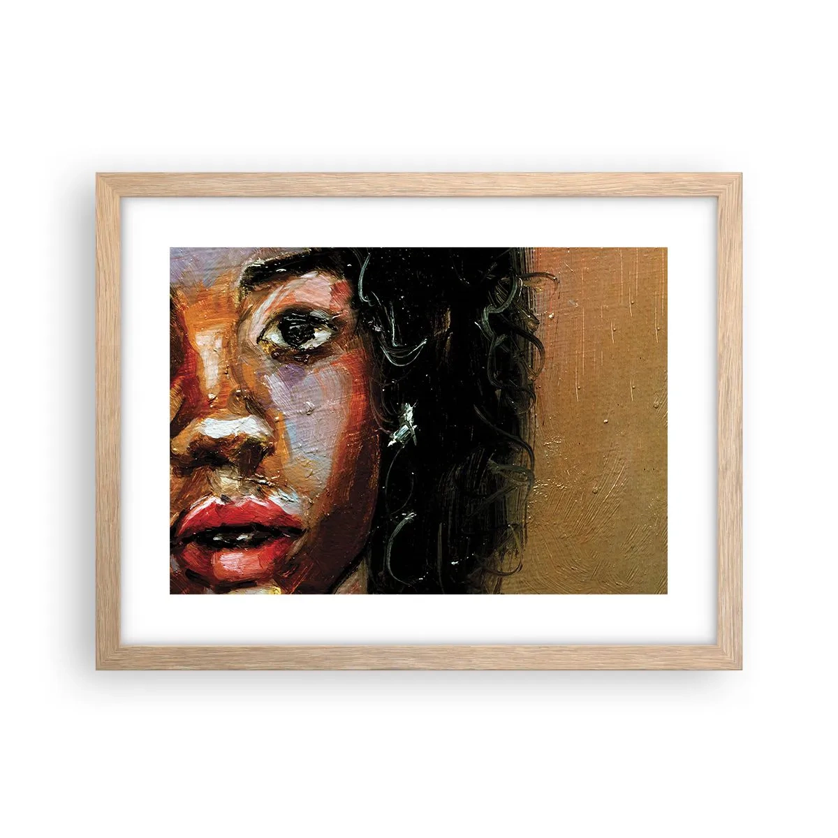 Poster in einem Rahmen aus heller Eiche - Schwarz und Glanz - 40x30 cm