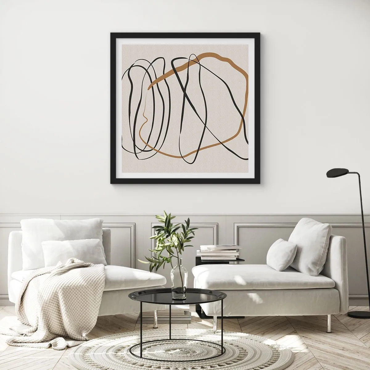 Poster in einem schwarzem Rahmen - Komposition – Looptanz - 30x30 cm