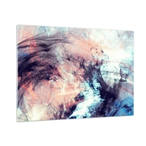 Glasbild - Bild auf glas - Ein abstrakter Farbmix in Pastelltönen und dunklen Tönen. - 100x70cm - Fühle den Wind - Moderne Wanddekoration für Wohnzimmer und Schlafzimmer ARTTOR