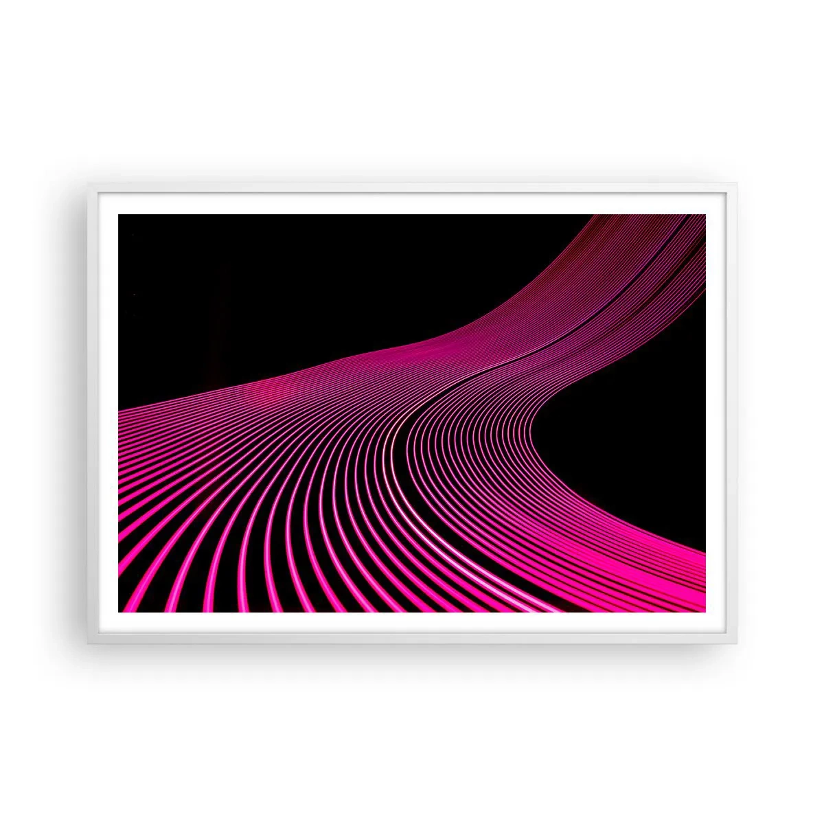 Poster in einem weißen Rahmen - Allee des Lichts - 100x70 cm