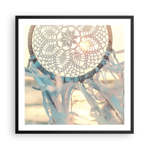 Poster in einem schwarzem Rahmen - Totem aus Spitze - 60x60 cm