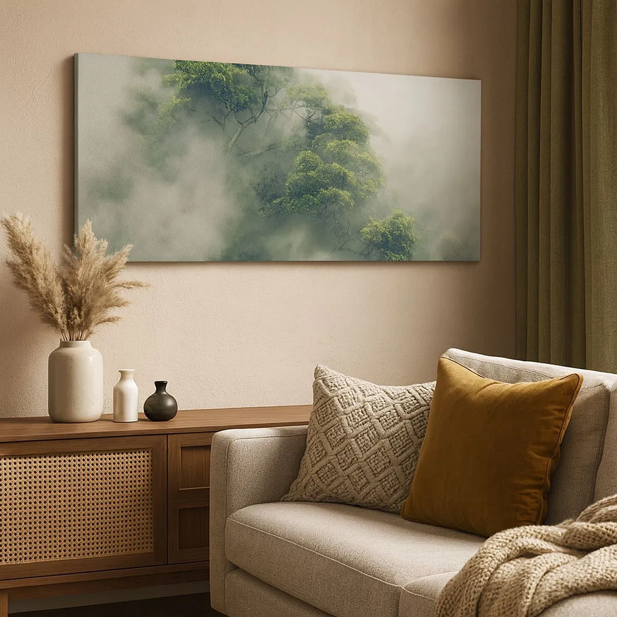 Bild auf Leinwand - Leinwandbild - In Nebel gehüllt - 100x40 cm