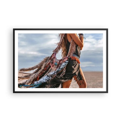 Poster in einem schwarzem Rahmen - Das Mädchen des Schamanen - 91x61 cm
