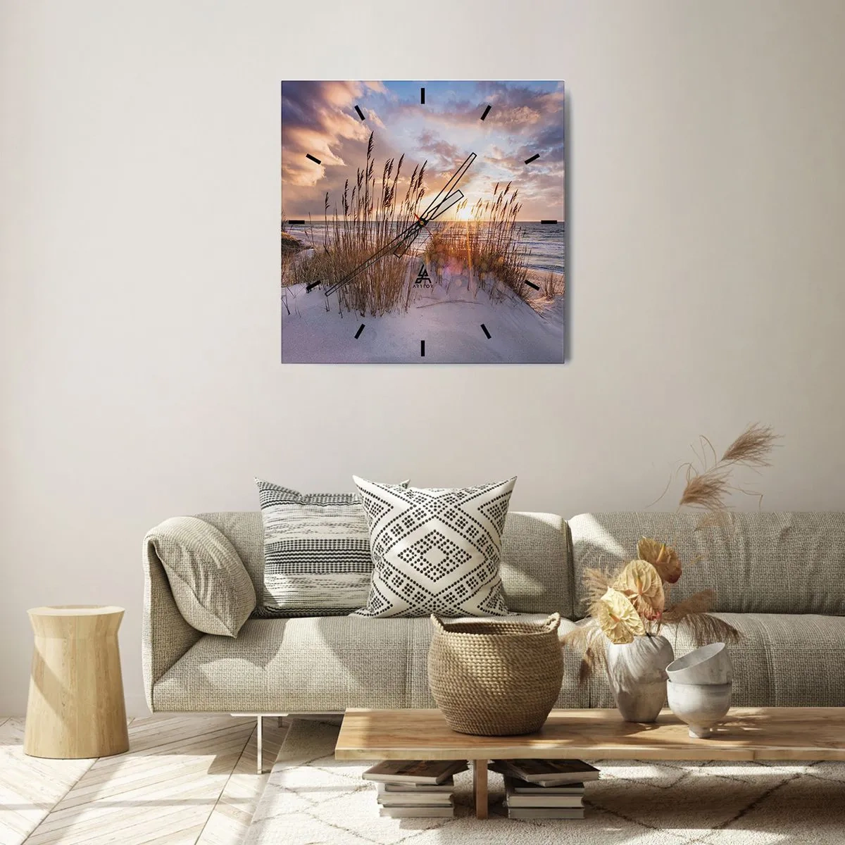 Wanduhr - Glasuhr - Abschied von Sonne und Wind - 30x30 cm