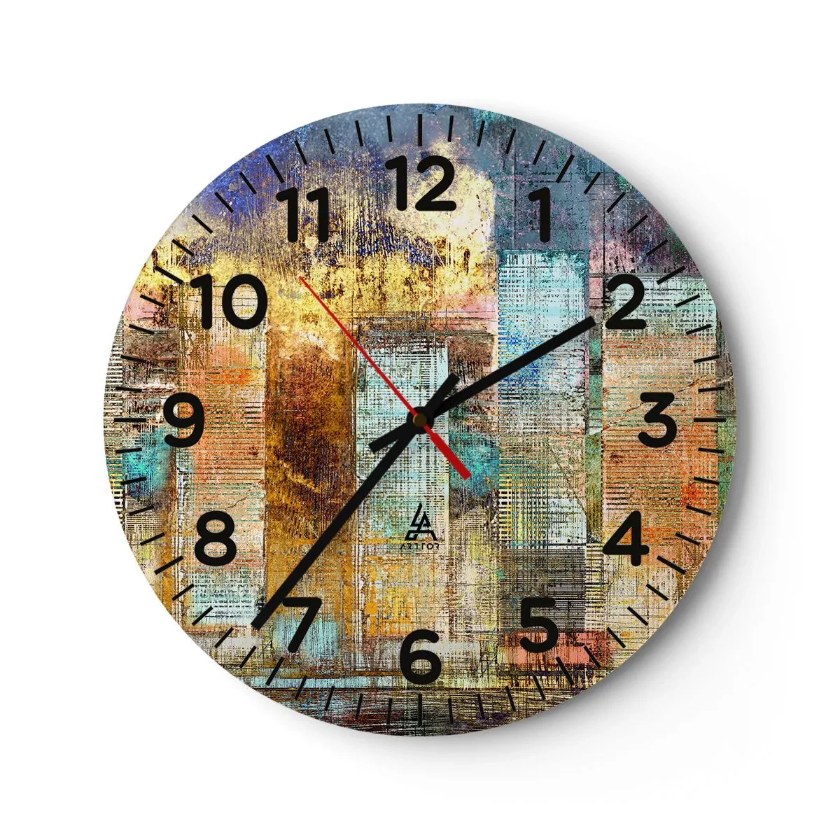 Wanduhr - Glasuhr - Sonnige Metropole - 40x40 cm