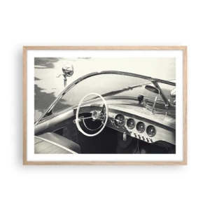 Poster in einem Rahmen aus heller Eiche - Wetter für die Reichen - 70x50 cm