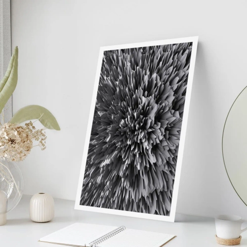 Poster - Schwarz-weiße abstrakte Komposition mit geometrischen Formen - 50x70cm - Härter kann es nicht werden - Moderne Wanddekoration für Wohnzimmer und Schlafzimmer ARTTOR