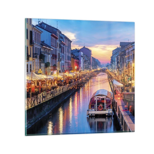 Glasbild - Bild auf glas - Ein Abend voller Licht und Spaß - 50x50 cm