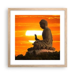 Poster in einem Rahmen aus heller Eiche - Keine Angst vor der Welt - 40x40 cm