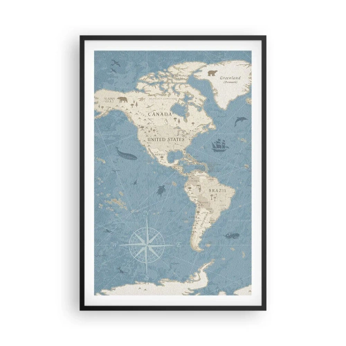 Poster in einem schwarzem Rahmen - Die Welt liegt zum Greifen nah - 61x91 cm