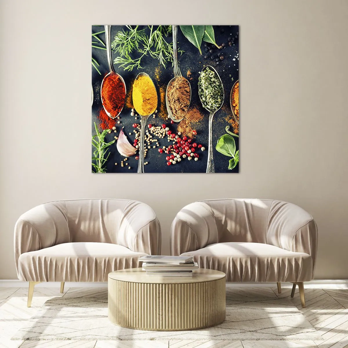 Glasbild - Bild auf glas - Kulinarische Magie - 70x70 cm