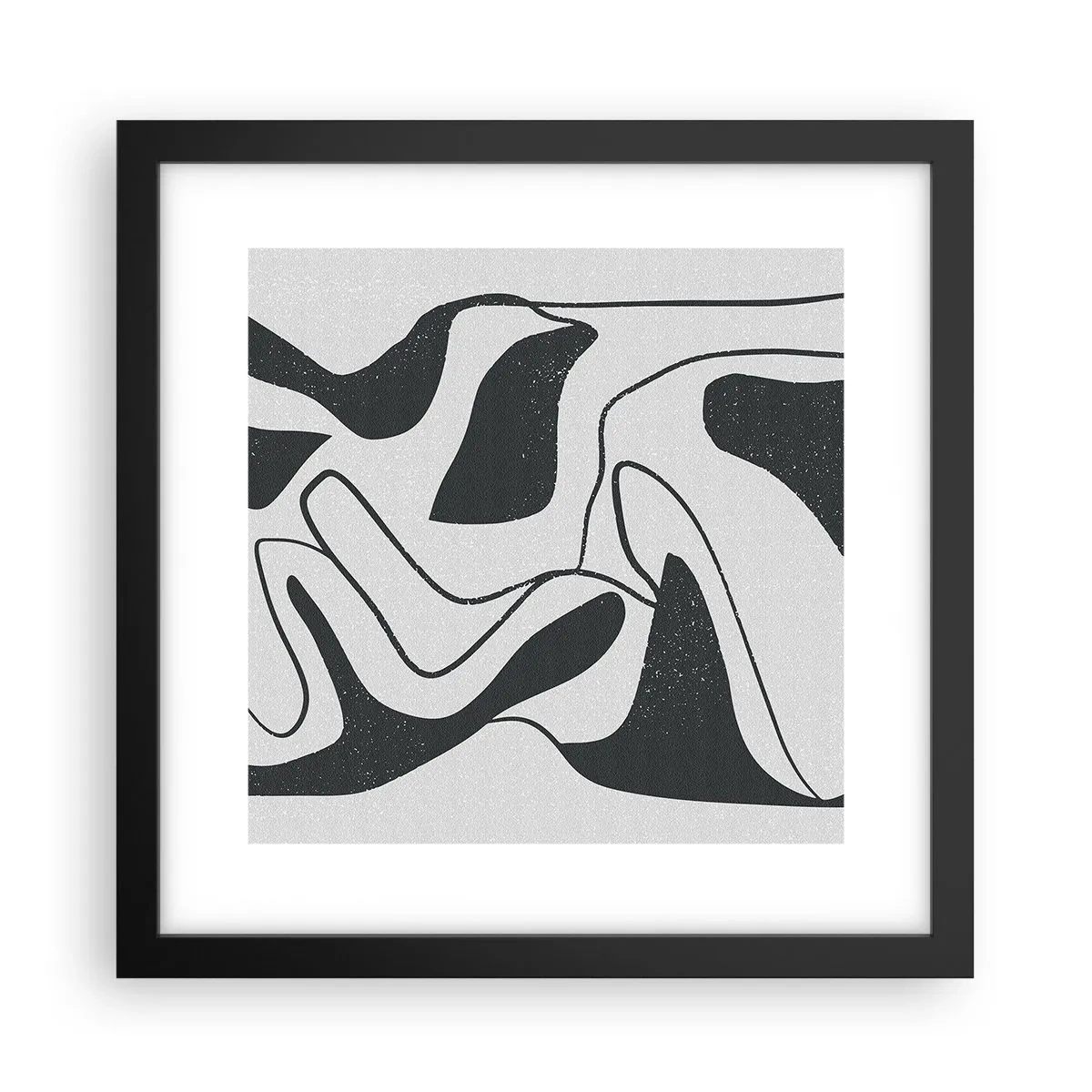 Poster in einem schwarzem Rahmen - Abstraktes Spiel im Labyrinth - 30x30 cm