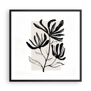 Poster in einem schwarzem Rahmen - Skizze für das Herbarium - 60x60 cm