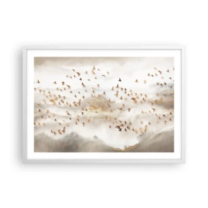 Poster in einem weißen Rahmen - Es ist schon die Zeit… - 70x50 cm