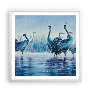 Poster in einem weißen Rahmen - Morgentliches Treffen - 60x60 cm