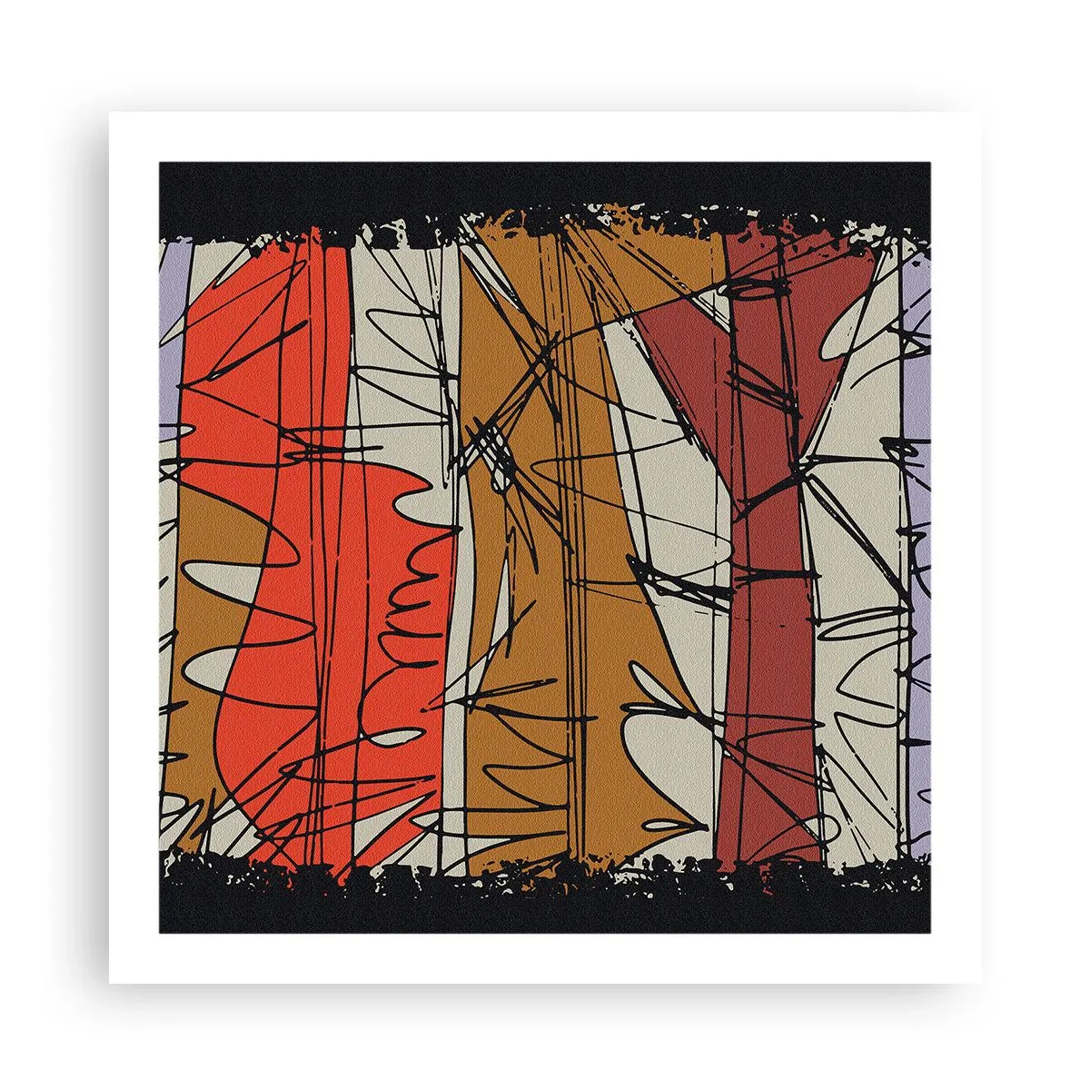 Poster - Spontane Komposition - 60x60 cm