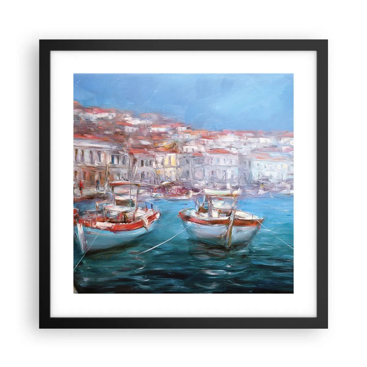 Poster in einem schwarzem Rahmen - Italienische Bucht - 40x40 cm