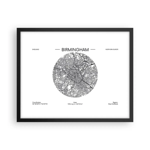 Poster in einem schwarzem Rahmen - Anatomie von Birmingham - 50x40 cm