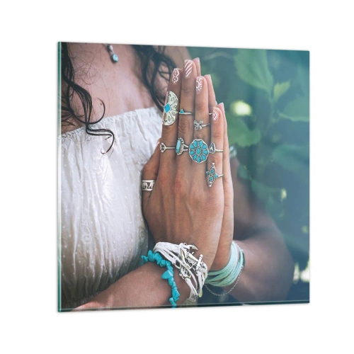 Glasbild - Bild auf glas - Willkommen im Zentrum des Seins - 70x70 cm