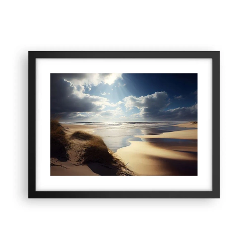 Poster in einem schwarzem Rahmen - Strand, wilder Strand - 40x30 cm