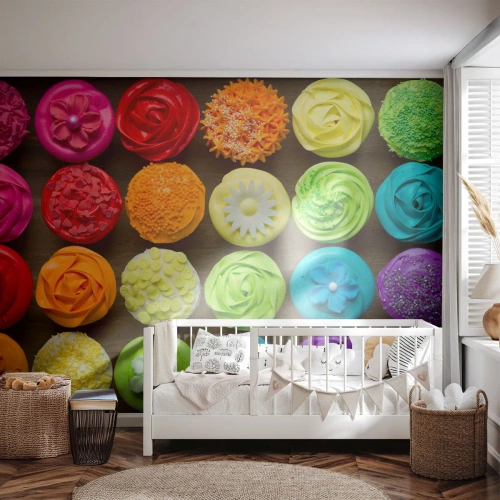 Maßgeschneiderte Fototapete Premium Canvas - Alles andere - alles lecker - Gastronomie, bunte Kekse, 3D