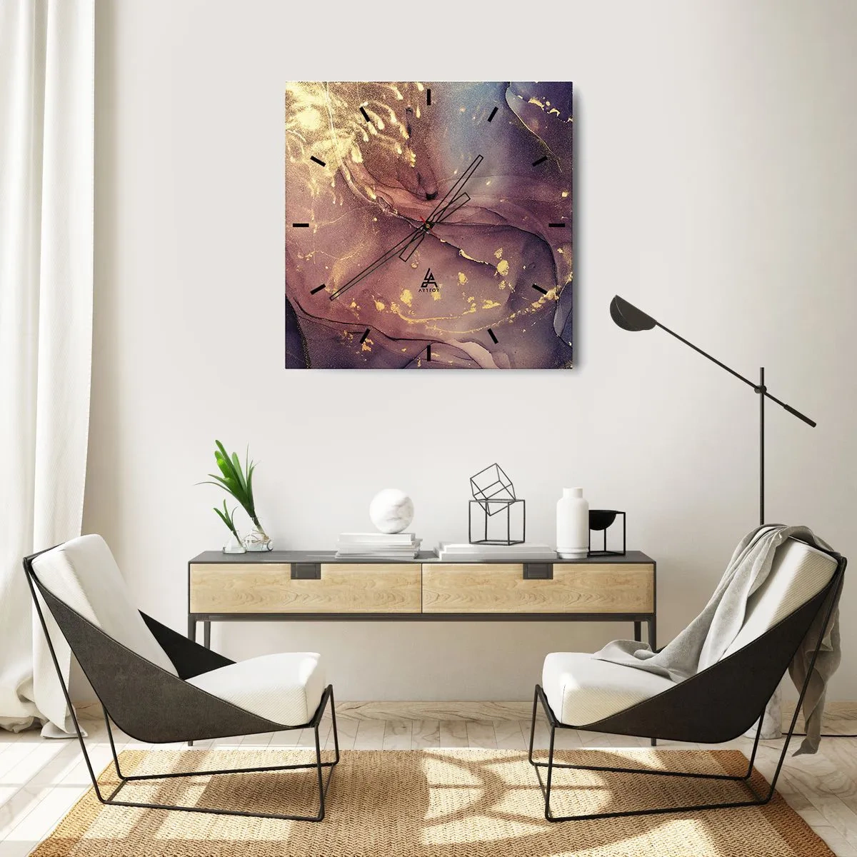 Wanduhr - Glasuhr - Materie und Geist - 40x40 cm