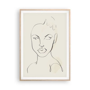 Poster in einem Rahmen aus heller Eiche - Umriss der Sinnlichkeit - 70x100 cm